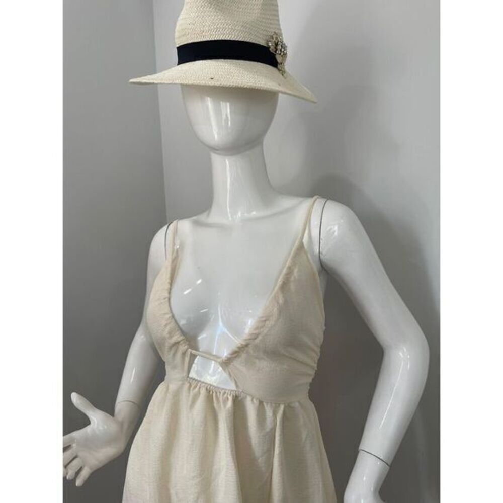 Commense Cutout High-Slit Beige Midi Dress Size S - Picture 8 of 15